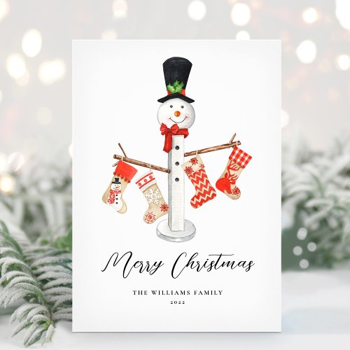 Unique Modern Christmas Snowman Non_Photo Holiday Card