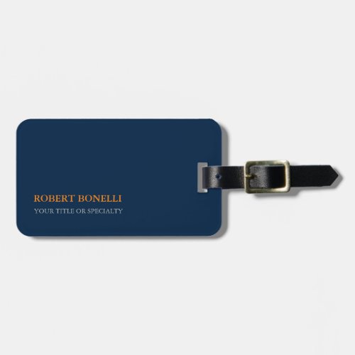 Unique Modern College Navy Blue Stylish Minimalist Luggage Tag