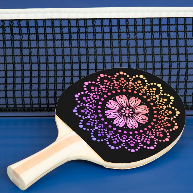 Unique Modern Colorful Mandala Pattern  Ping Pong Paddle (Insitu)