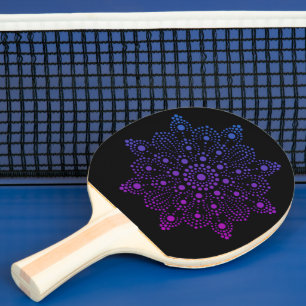 Unique Modern Colorful Mandala Pattern Ping Pong Paddle