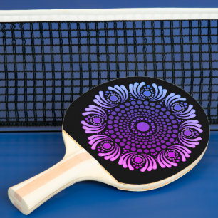 Unique Modern Colorful Mandala Pattern Ping Pong Paddle