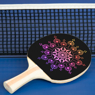 Unique Modern Colorful Mandala Pattern Ping Pong Paddle