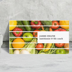 Unique Modern Colorful Vegetables Nutritionist Business Card