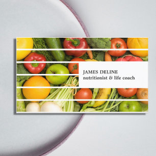 Unique Modern Colorful Vegetables Nutritionist Business Card