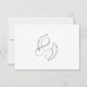 Unique Modern Couple's Name Curved Type Note Card