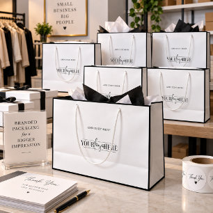 Unique & modern custom logo boutique shopping bag