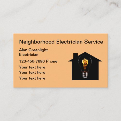 Unique Modern Electrician Business Cards