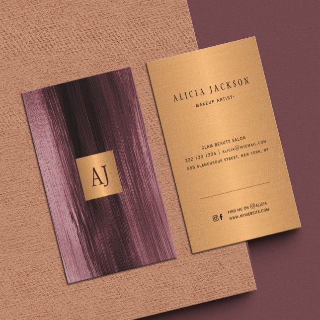Unique modern elegant gold monogrammed business card (Creator Uploaded)