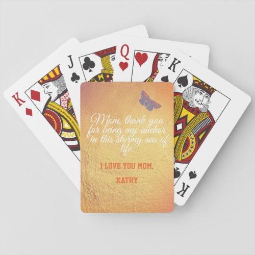 Unique Modern Elegant Golden Purple Mothers Day Poker Cards