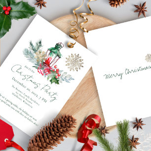 Unique Modern Elegant Holiday Christmas Party Invitation