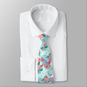 Unique Modern Geometric Retro Mosaic Art Pattern Neck Tie