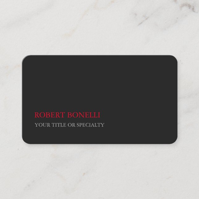 Unique Modern Grey Red Stylish Business Card (Front)
