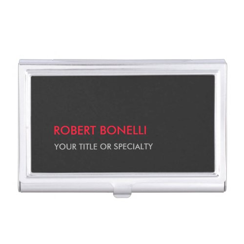 Unique Modern Grey Red Stylish Business Card Case