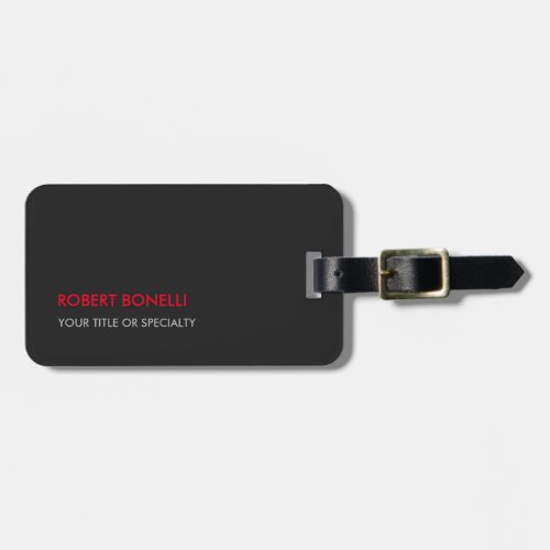 Unique Modern Grey Red Stylish Luggage Tag