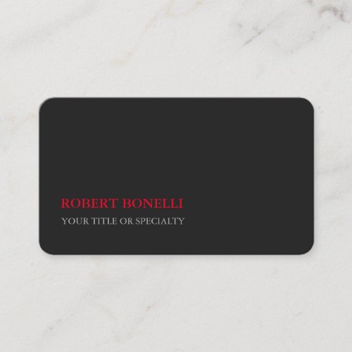 Unique Modern Grey Red Stylish Minimalist Business Card