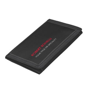 Unique Modern Grey Red Stylish Tri-fold Wallet