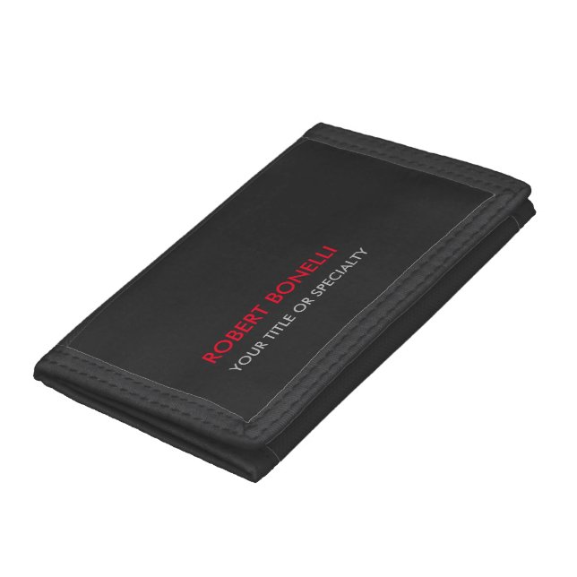 Unique Modern Grey Red Stylish Trifold Wallet (Bottom)