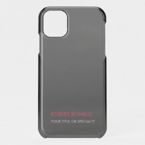 Unique Modern Grey Red Stylish iPhone 11 Case