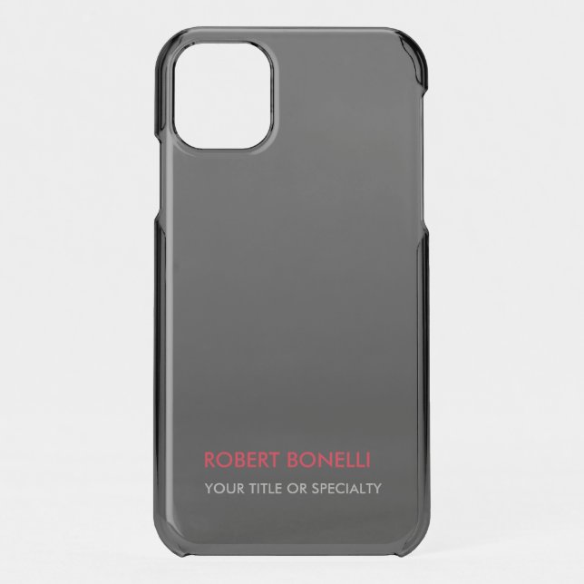 Unique Modern Grey Red Stylish Uncommon iPhone Case (Back)