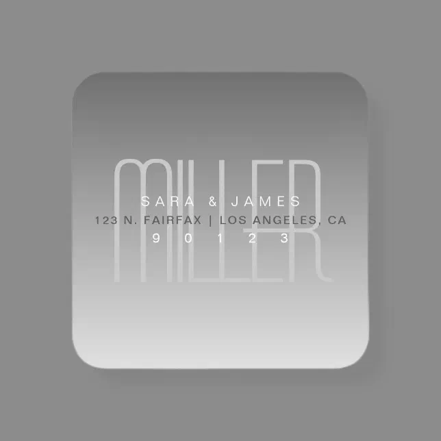 Unique Modern Grey White Fading Ombre Square Sticker | Zazzle