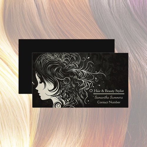 Unique Modern Hair Stylist Business Card