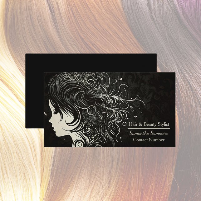 Unique Modern Hair Stylist Business Card (Creator Uploaded)