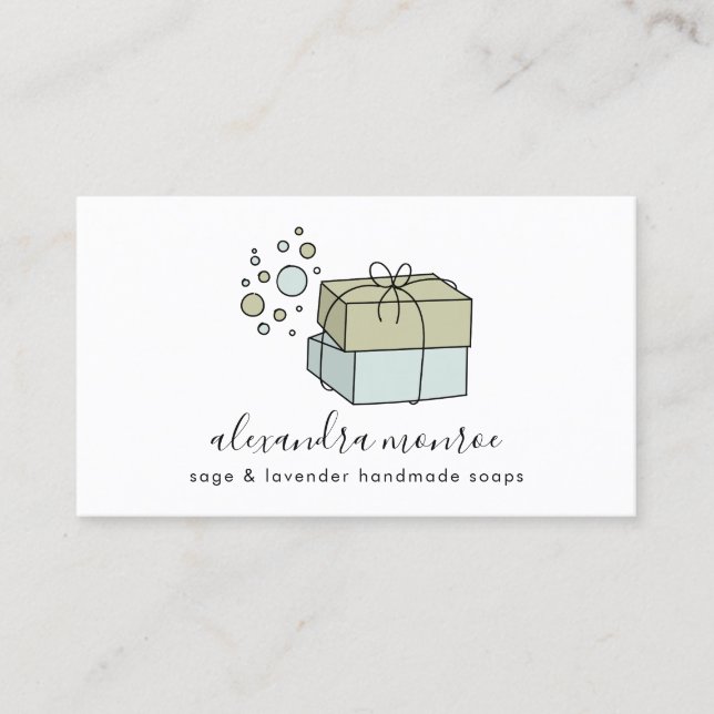 Unique Modern Handmade Soaps Business Card  (Front)