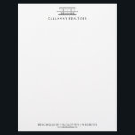 Unique Modern Home Logo II Black/White Real Estate Letterhead<br><div class="desc">A unique modern home logo is paired with your name or business name on this clean letterhead design for real estate agents,  realtors,  architects,  residential construction,  interior designers,  vacation rentals,  property managers and more. Art and design © 1201AM</div>