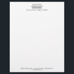 Unique Modern Home Logo II Black/White Real Estate Letterhead<br><div class="desc">A unique modern home logo is paired with your name or business name on this clean letterhead design for real estate agents,  realtors,  architects,  residential construction,  interior designers,  vacation rentals,  property managers and more. Art and design © 1201AM</div>