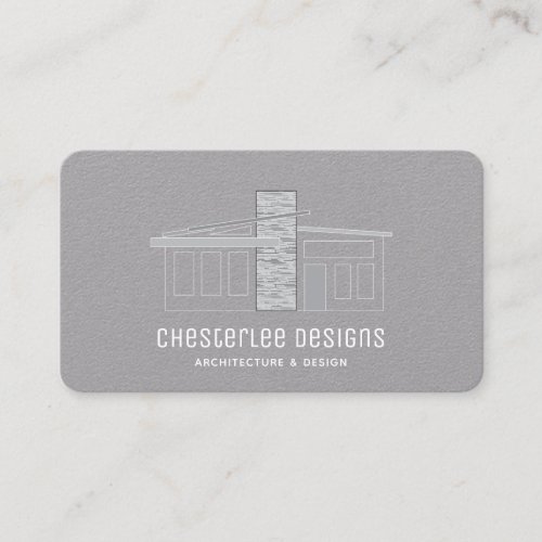 Unique Modern Home Logo Real Estate Gray II Business Card