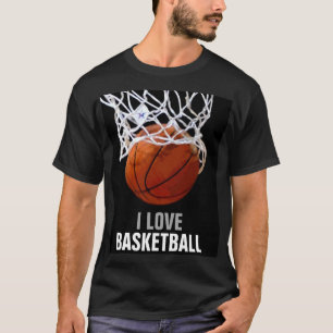 Unique Modern I Love Basketball T-Shirt