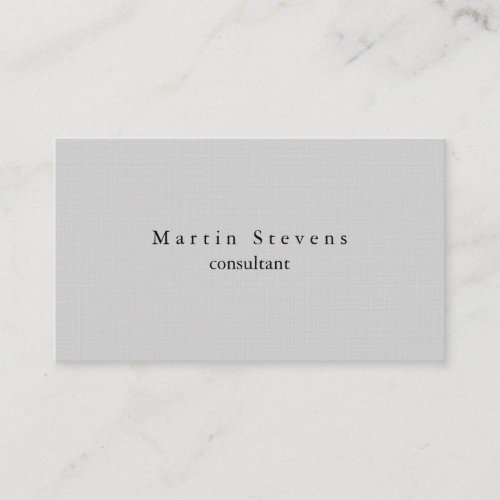Unique Modern Light Grey Minimalist Plain Linen Business Card