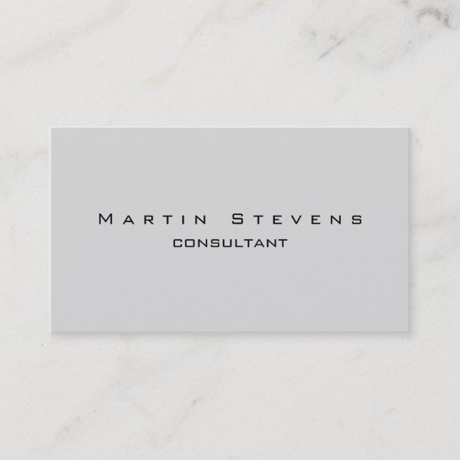 Unique Modern Light Grey Minimalist Plain Silk Business Card (Front)