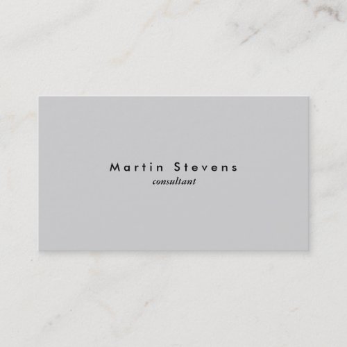 Unique Modern Light Grey Minimalist Plain Simple Business Card