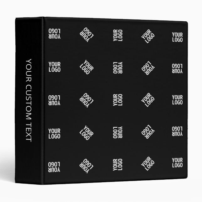 Unique Modern Logo Pattern Template | Black 3 Ring Binder (Front/Spine)