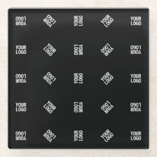 Unique Modern Logo Pattern Template Black Glass Coaster