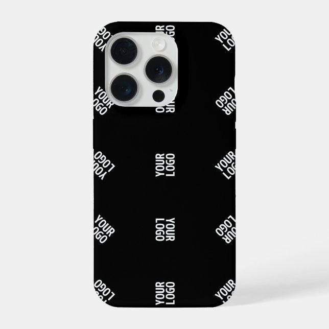 Unique Modern Logo Pattern Template | Black iPhone Case (Back)
