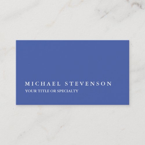 Unique Modern Medium Blue Minimalist Business Card