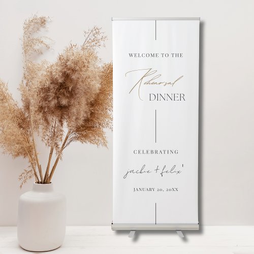 Unique  Modern Minimal Rehearsal Dinner Welcome Retractable Banner