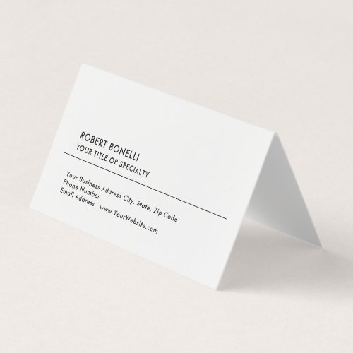 Unique Modern Minimalist Black White Business Card
