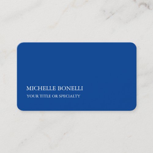 Unique Modern Minimalist Deep Blue Business Card