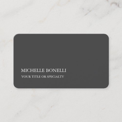 Unique Modern Minimalist Grey Business Card