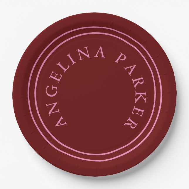 Unique Modern Minimalist Plain Paper Plates (Front)