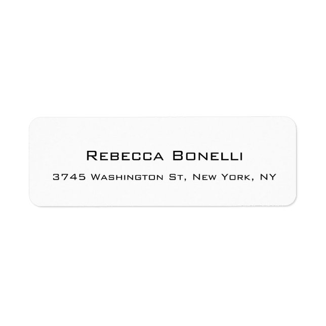 Unique Modern Minimalist Plain Simple White Label (Front)