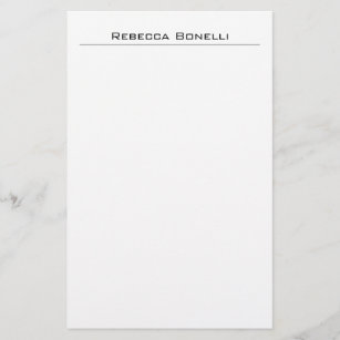 Unique Modern Minimalist Plain Simple White Stationery