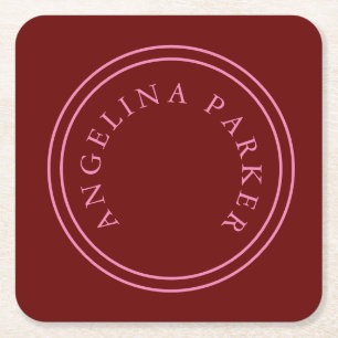 Unique Modern Minimalist Plain Square Paper Coaster