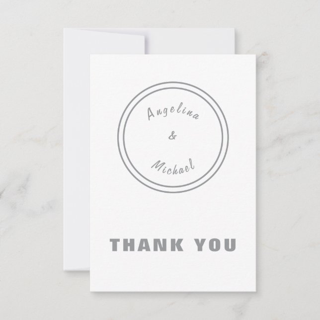 Unique Modern Minimalist Plain Thank You Card (Front)