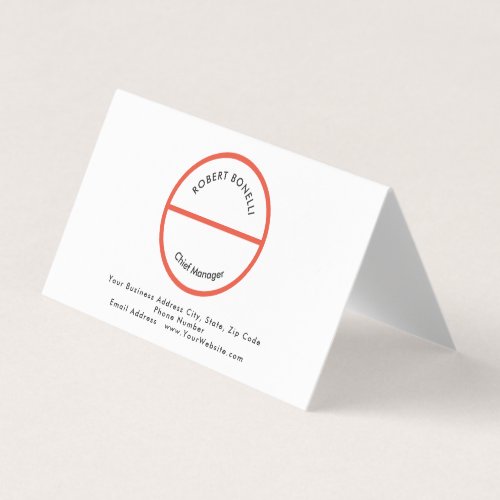 Unique Modern Minimalist Red Black White Curvature Business Card