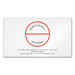 Unique Modern Minimalist Red Black White Curvature Business Card Magnet