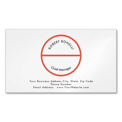 Unique Modern Minimalist Red Black White Curvature Business Card Magnet